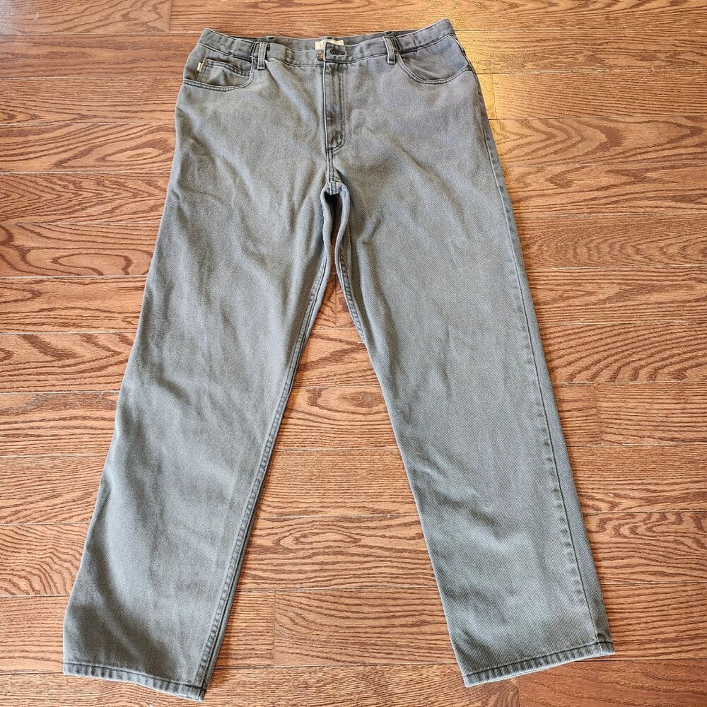 LL Bean Men’s Jeans Size 39x34 Relaxed Fit Comfort Waist Gray Cotton Denim